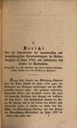 Vaterländisches Archiv des Historischen Vereins für Niedersachsen. 1836