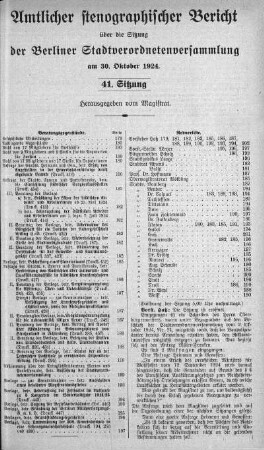 Sitzung 41, 30. Oktober 1924