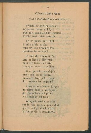 Cantares : (para casados solamente)