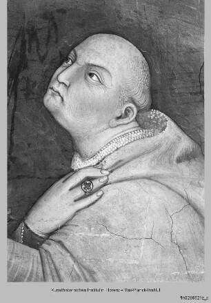 Stifterbild - Stifterbild: Kardinal Gentile Partino da Montefiore kniet vor dem hl. Martin