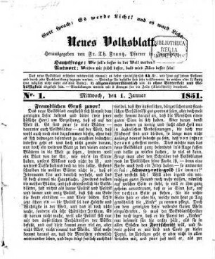 Neues Volksblatt, 1851