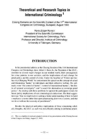 11-38, 1. Theoretical and Research Topics in International Criminology