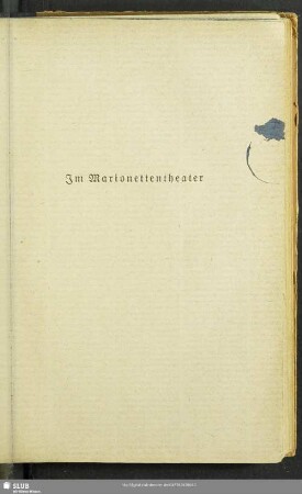 Im Marionettentheater