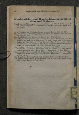 Kupferstiche und Handzeichnungen unter Glas und Rahmen.