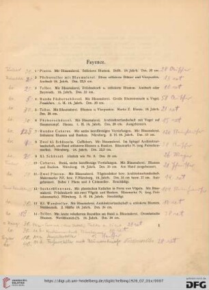 Fayence (Nr. 1-23)