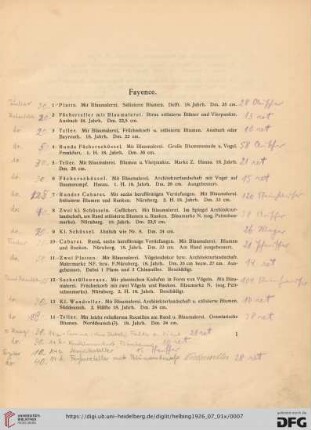 Fayence (Nr. 1-23)