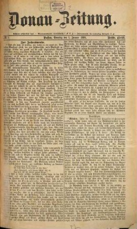 Donau-Zeitung. 1888,1/2 = Jg. 98