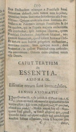 Caput Tertium De Essentia.