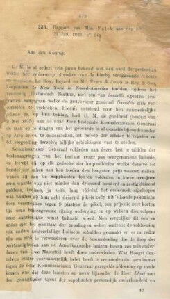 233. Rapport van Min. Falck aan den Koning, 24 Jan. 1821, no. 56