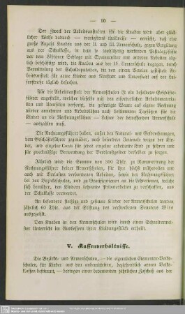 V. Kassenverhältnisse
