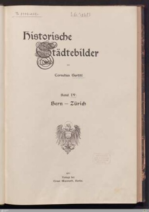 4 : Ser. 1; H. 4: Bern, Zürich