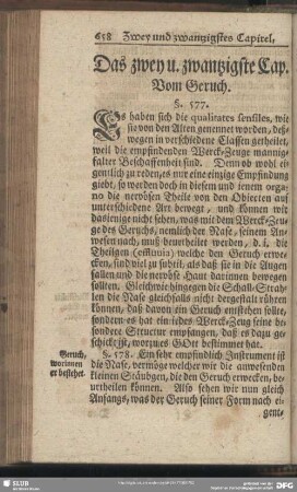 Das zwey u. zwantzigste Cap. Vom Geruch