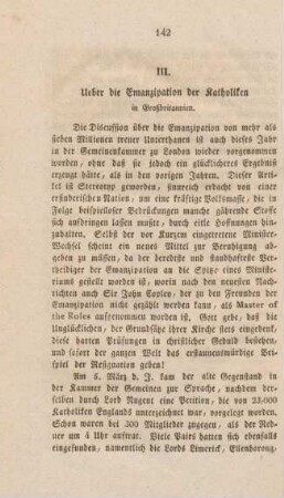 142-155 Ueber die Emanzipation der Katholiken in Großbritannien