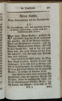 Achtes Kapitel. Kurze Unterweisung von der Betrachtung.