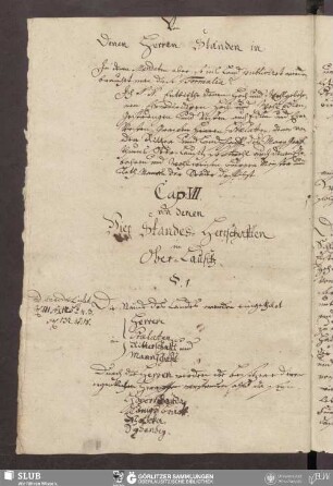 Cap. VII. von denen Vier Standes-Herrschafften in Ober-Lausitz