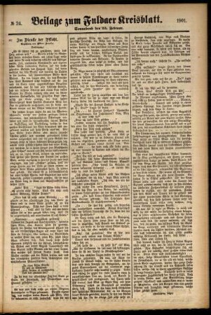 Zweite Ausgabe vom Samstag, den 23. Februar 1901.