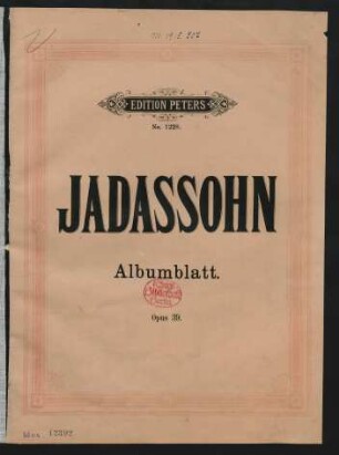 Album-Blatt : op. 39