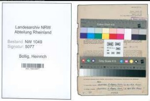 Entnazifizierung Heinrich Bollig , geb. 23.05.1902 (Vertreter)
