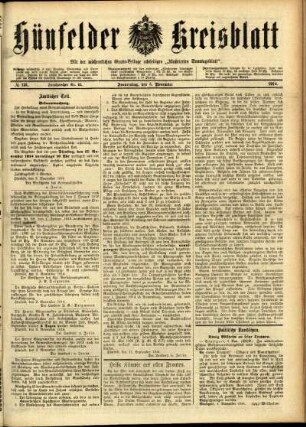 Ausgabe vom Donnerstag, den 05. November 1914.