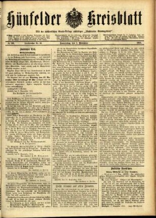 Ausgabe vom Donnerstag, den 05. November 1914.