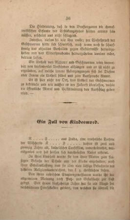 Ein Fall von Kindesmord.