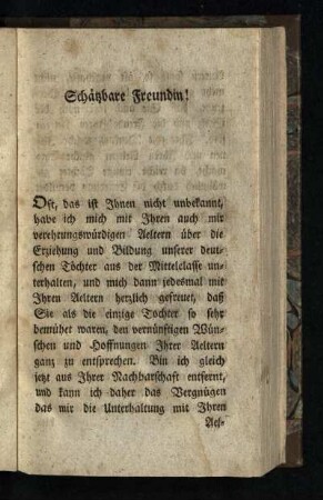 Schaetzbare Freundin !