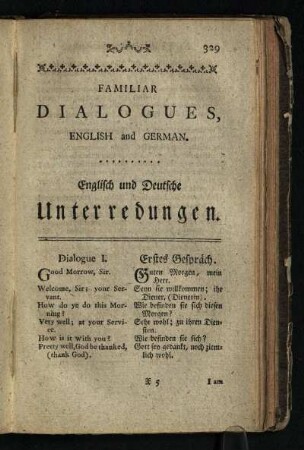 Familiar Dialogues, English and German Englische und Deutsche Unterredungen
