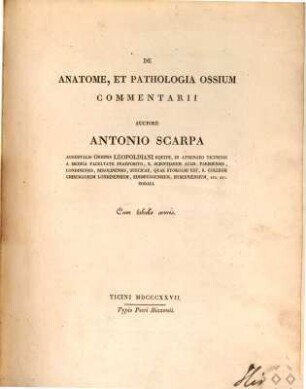 De anatome, et pathologia ossium commentarii : Cum tabulis aeneis