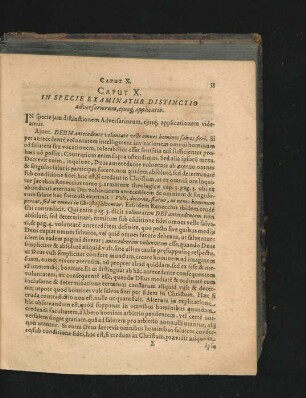 Caput X. In Specie Examinatur Distinctio adversariorum, eiusque applicatio.