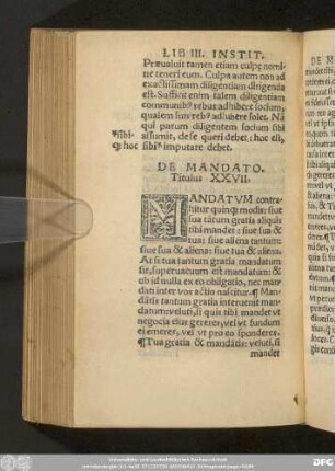 De Mandato. Titulus XXVII.