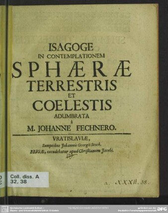 Isagoge in Contemplationem Sphaerae terrestris et coelestis adumbrata