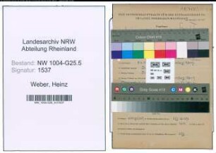 Entnazifizierung Heinz Weber , geb. 08.04.1921 (Kunstmaler)