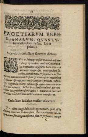 Facetiarum Bebelianarum, Quas Lusit in adolescentia sua ...
