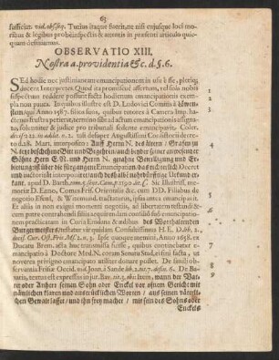 Observatio XIII. ...