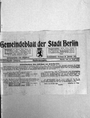Sonderausgabe, 16. Juni 1923