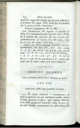 Sezione Seconda. Delle Macchine Nello Stato Prossimo Al Moto.