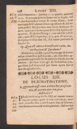Locus XIII. De Praedestinatione