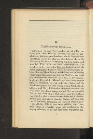IV. Zuchthäuser und Eisenbahnen