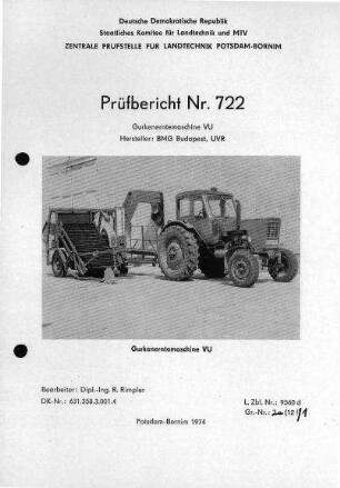 Gurkenerntemaschine VU