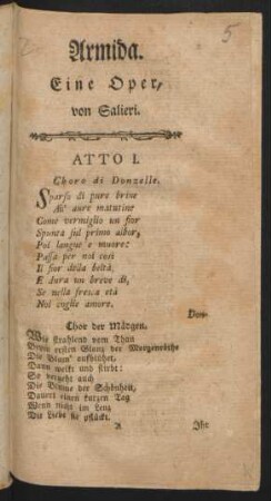 Armida : Eine Oper