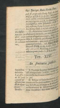 Tit. XIV. De sententia iudicis
