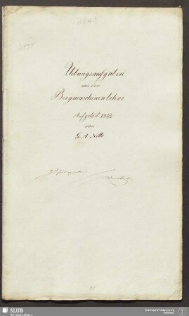 Uebungsaufgaben aus der Bergmaschinenlehre - 18.7515 2.