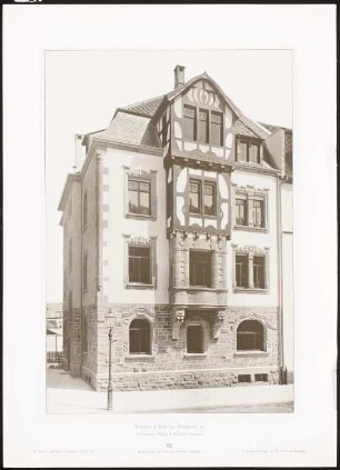 Wohnhaus Hirschstraße, Karlsruhe: Ansicht (aus: Moderne Neubauten, 4.Jg., 1898ff, hrsg. W. Kick)