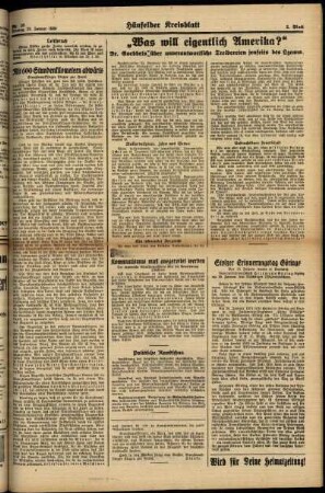 Zweite Ausgabe vom Montag, den 23. Januar 1939.