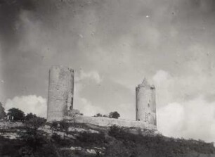 Burg Saaleck : Bad Kösen. Burg Saaleck (1140 erwähnt). Ansicht von Südwesten