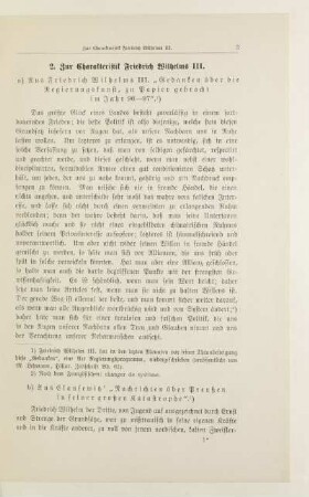 2. Zur Charakteristik Friedrich Wilhelms III.