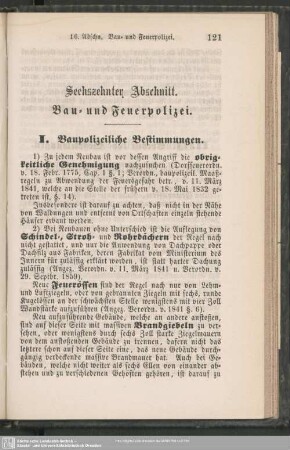 Sechszehnter Abschnitt. Bau- und Feuerpolizei