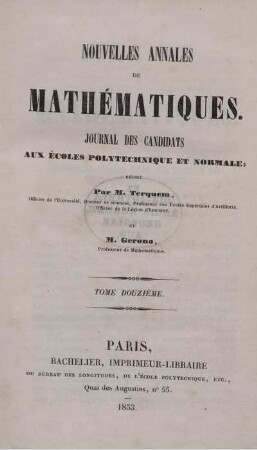 12: Nouvelles annales de mathématiques