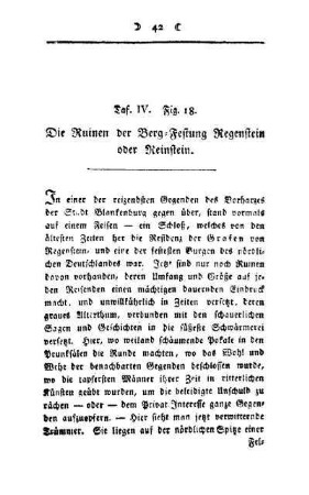 ¬Die¬ Ruinen der Berg-Festung Regenstein oder Reinstein : Taf. IV, Fig. 18