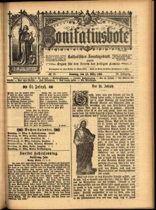 Erste Ausgabe vom Sonntag, den 19. März 1905.